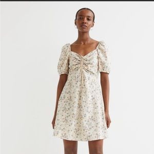 H&M puff-sleeved linen dress